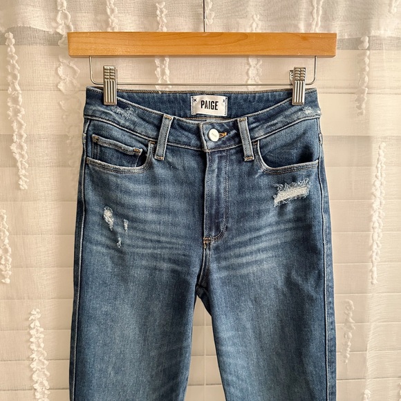 PAIGE JEANS HOXTON ANKLE SKINNY IN JAZLYN DESTRUCTED - Picture 4 of 4